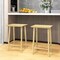 Costway 25.5" Counter Height Stool Set of 2/4 with Footrest & Solid Wood Frame Natural
